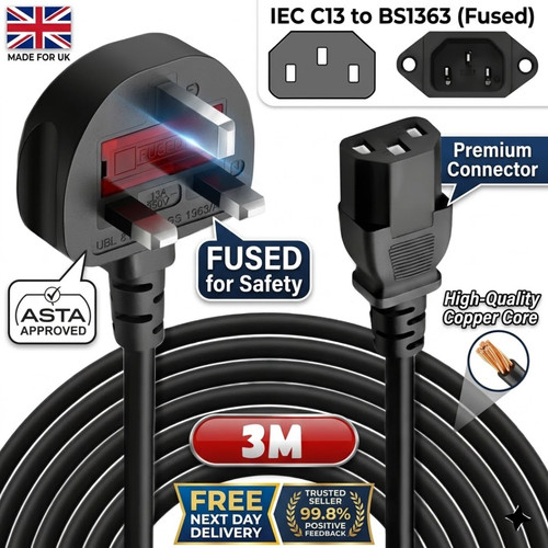 Power cable plug to - 3m,